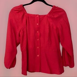 Ann Taylor pink square neck top, size small petite